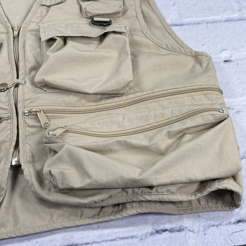 Vintage Woolrich Vest Mens L‎ Safari Hunt Fishing Shoot Travel Photography Khaki